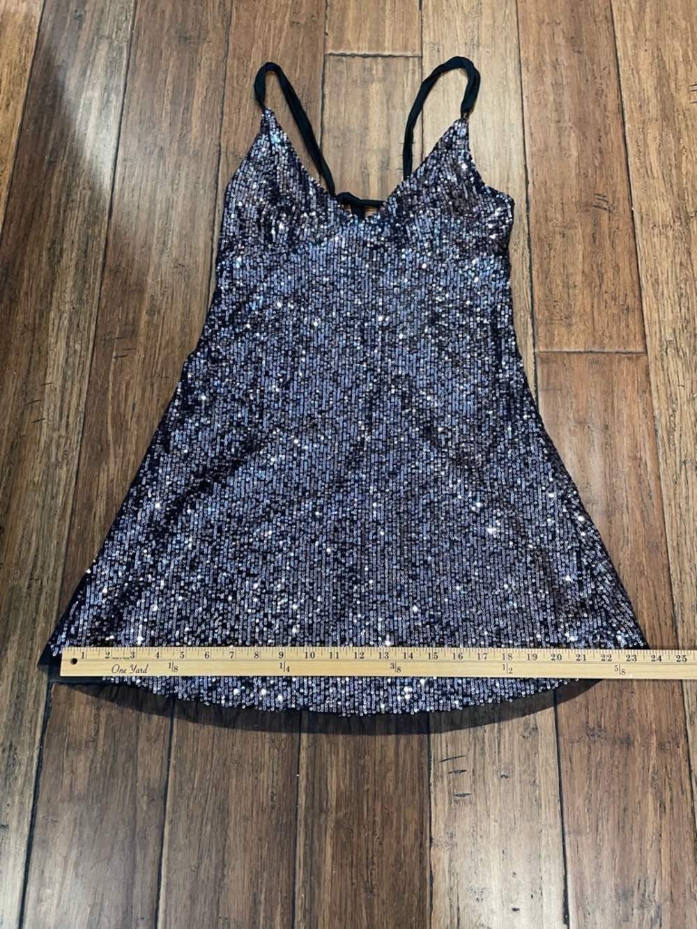 Free People Black Sequined Mini Dress Night Combo - Picture 8 of 12